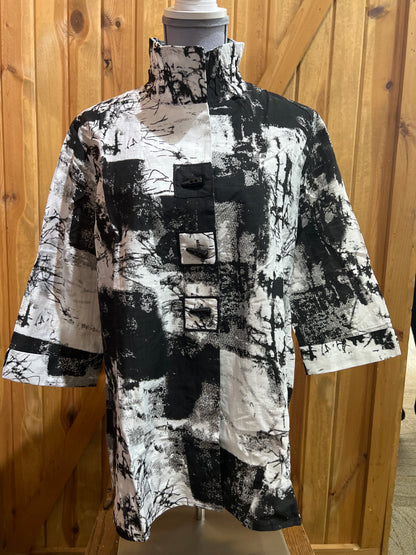 Creation Printed Wire Collar Top