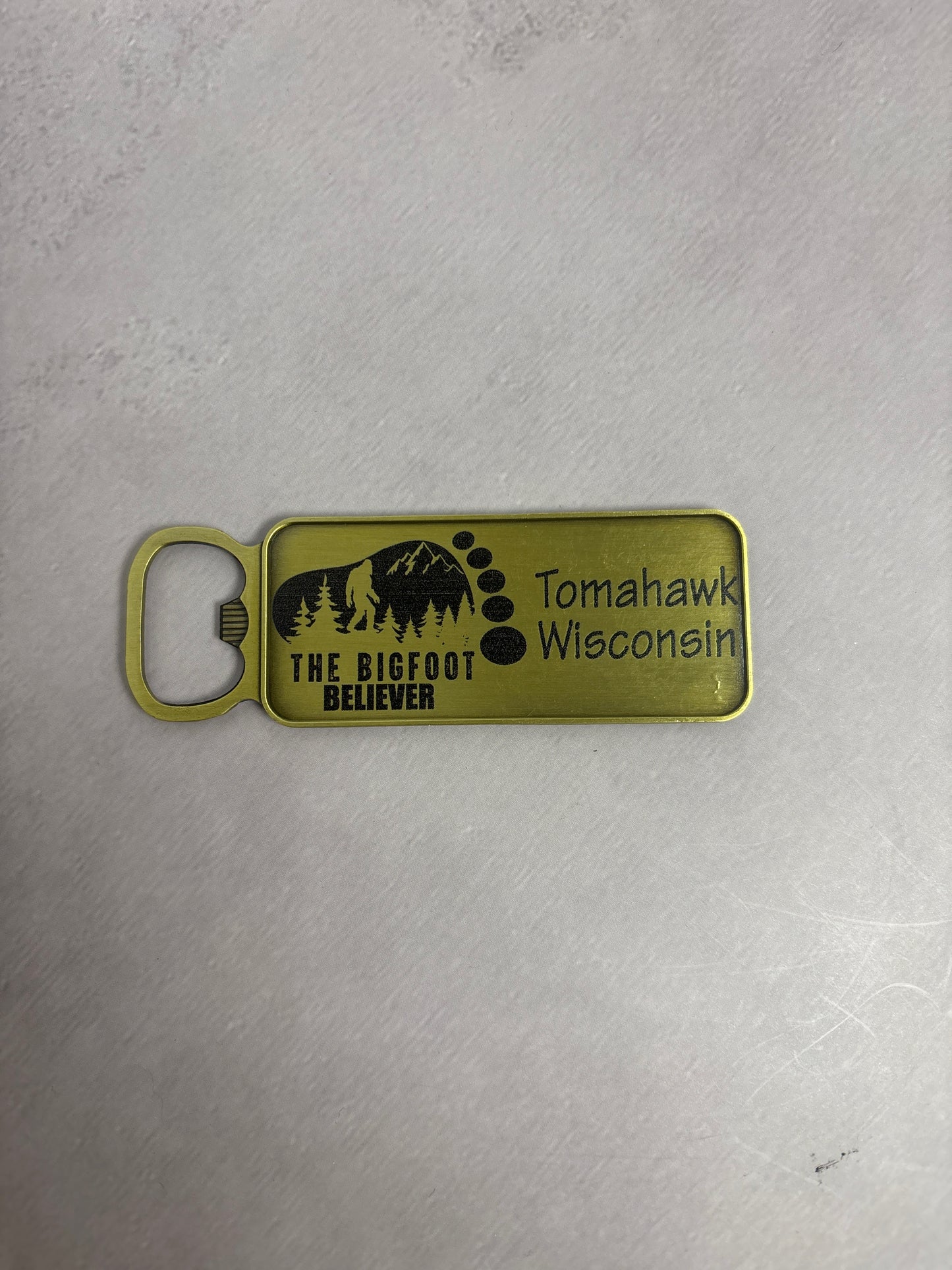 Bigfoot Believer Bronze Magnet Bottle Opener