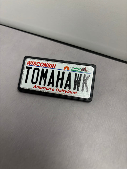 Tomahawk License Plate Magnet Clip