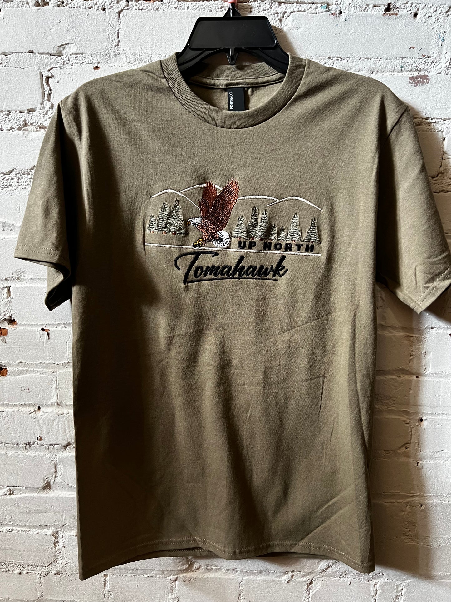 Tomahawk Embroidered Up North Eagle T-Shirt