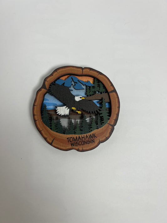Tomahawk Wood Eagle Magnet