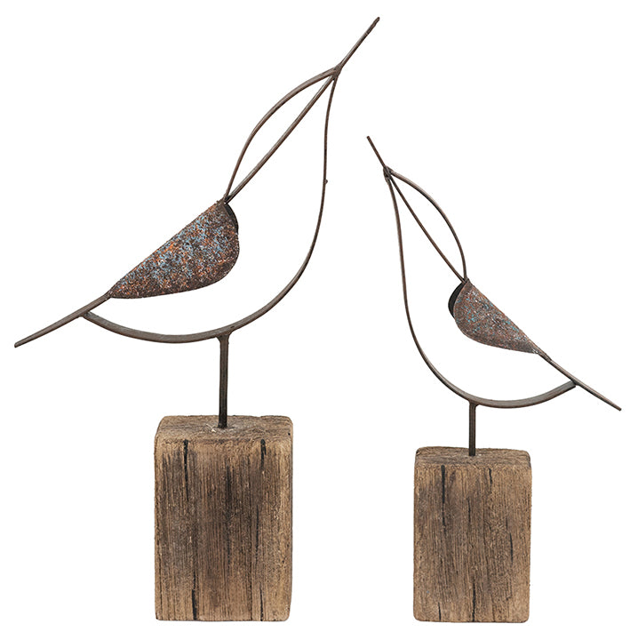 Standing Birds On Wood