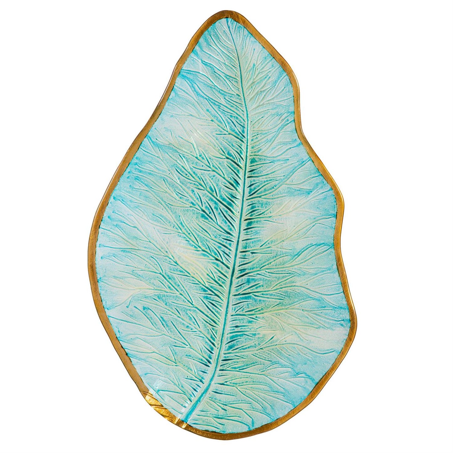 Fern Leaf Glass Birdbath