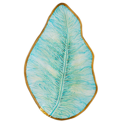 Fern Leaf Glass Birdbath