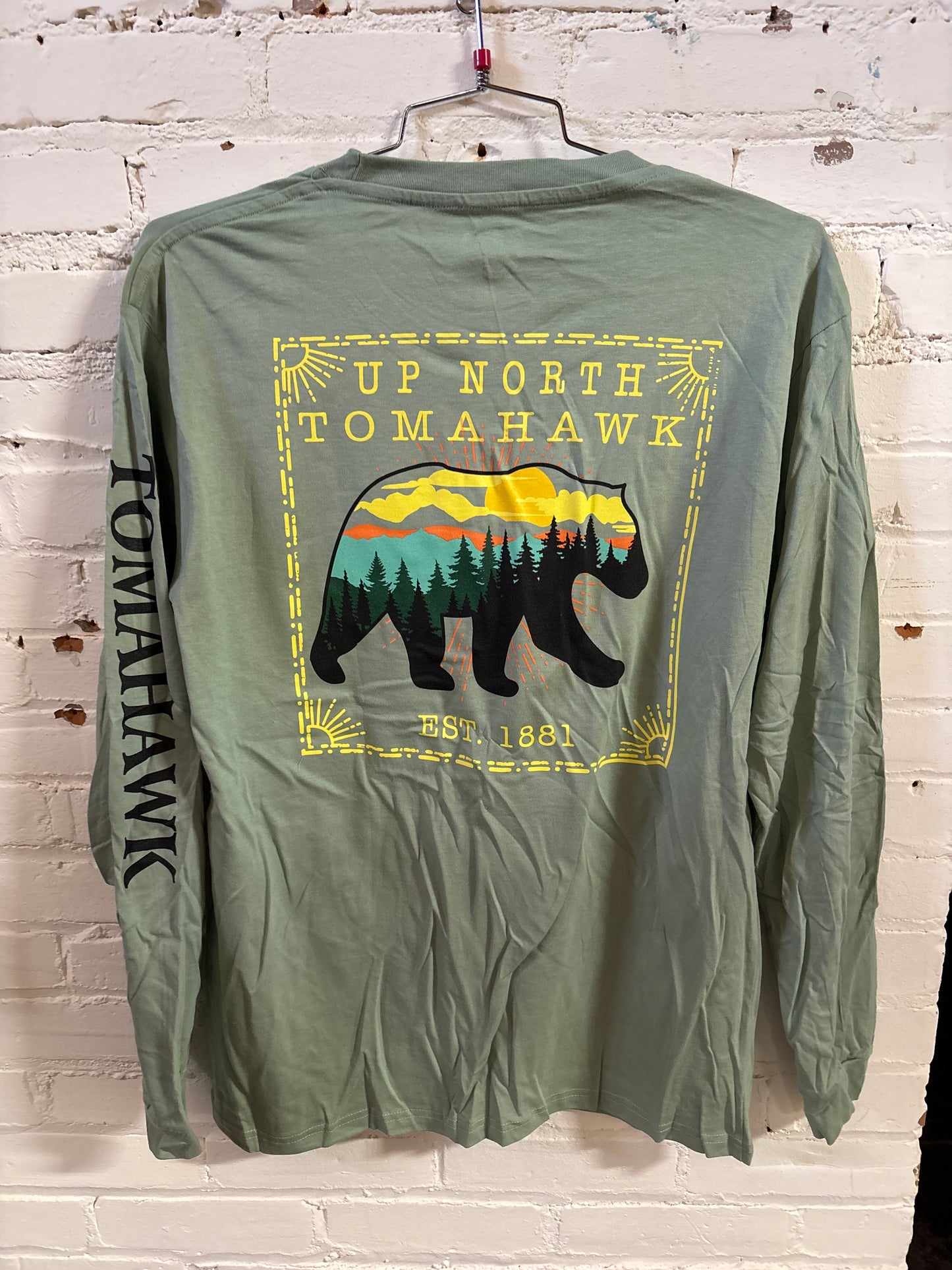 Up North Tomahawk Bear Long Sleeve T-Shirt