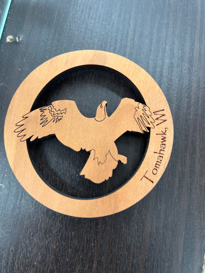 Tomahawk Wood Engraved Magnets