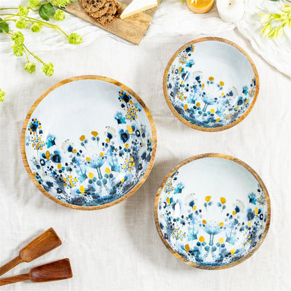 Gilded Meadow Wood Bowl