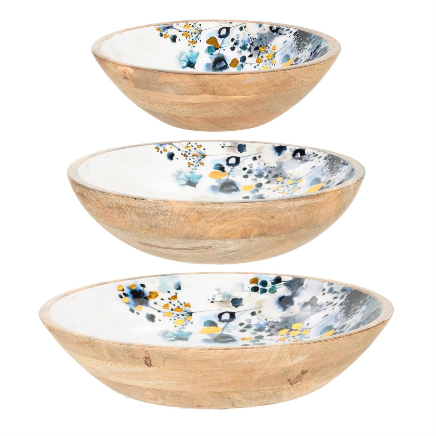 Gilded Meadow Wood Bowl