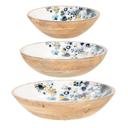 Gilded Meadow Wood Bowl
