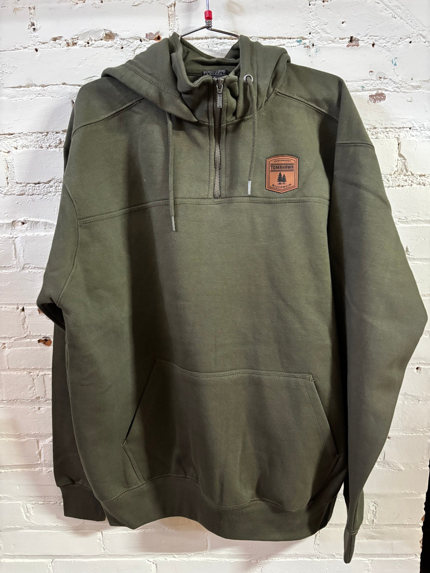 Tomahawk Leather Patch Hooded 1/4 Zip