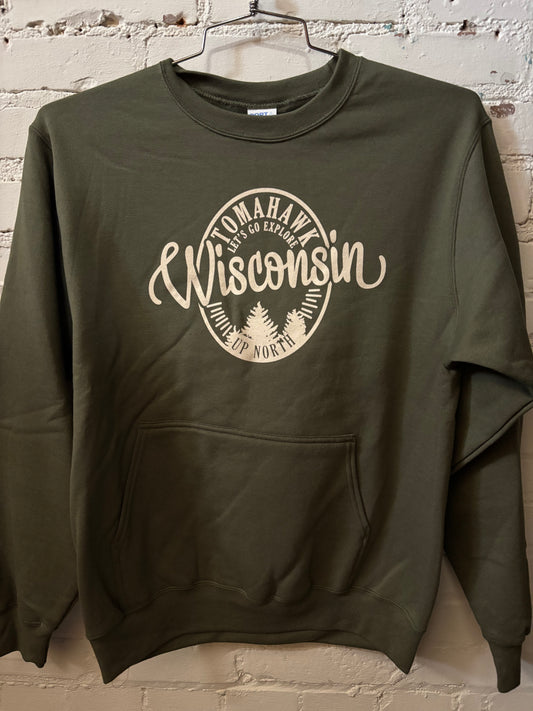 Tomahawk Explore Wisconsin Pocket Crewneck