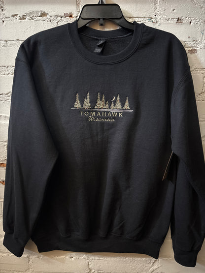 Tomahawk Embroidered Trees Crewneck