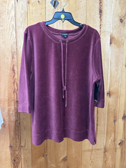 Links Maroonish Mid-Sleeve Sweater