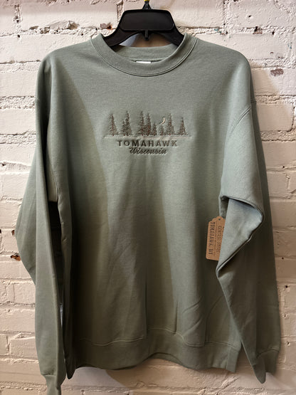 Tomahawk Embroidered Trees Crewneck