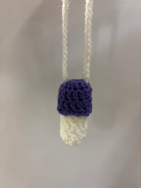 Handmade Crocheted Mushroom Lighter/Chapstick Holder