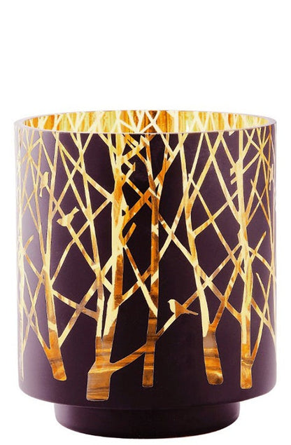 Glass Etched Tree Cylinder/Candleholder