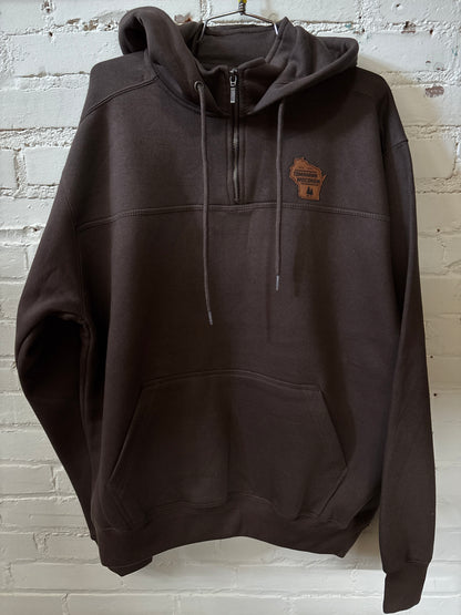 Tomahawk Leather Patch Hooded 1/4 Zip