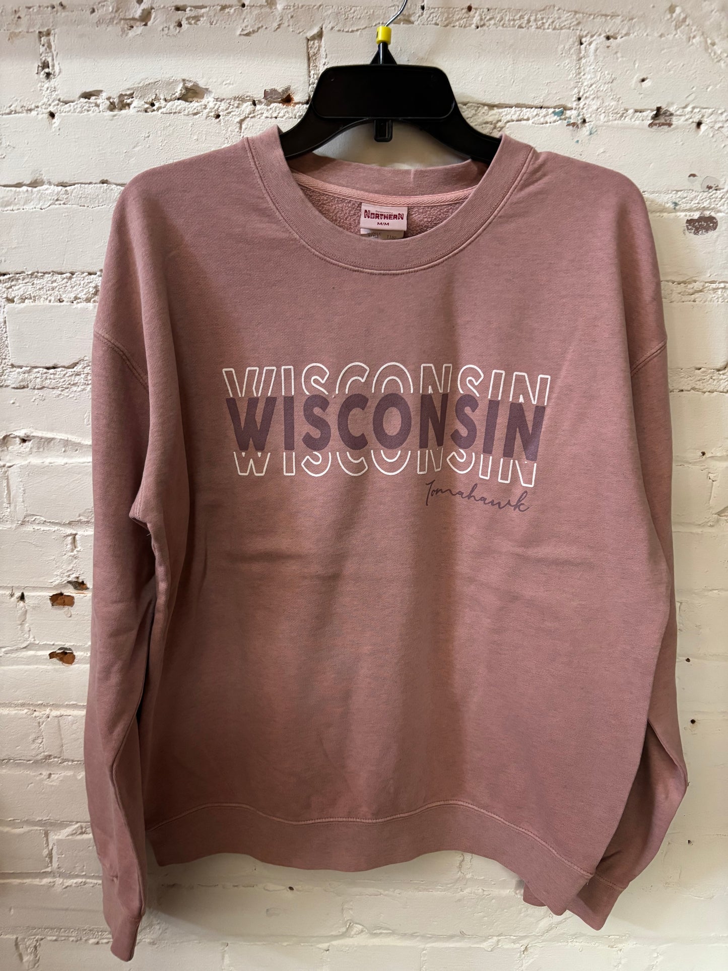 Wisconsin Tomahawk Heathered Crewneck