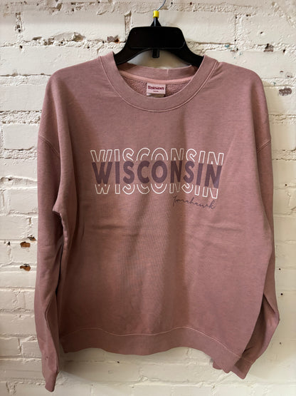 Wisconsin Tomahawk Heathered Crewneck