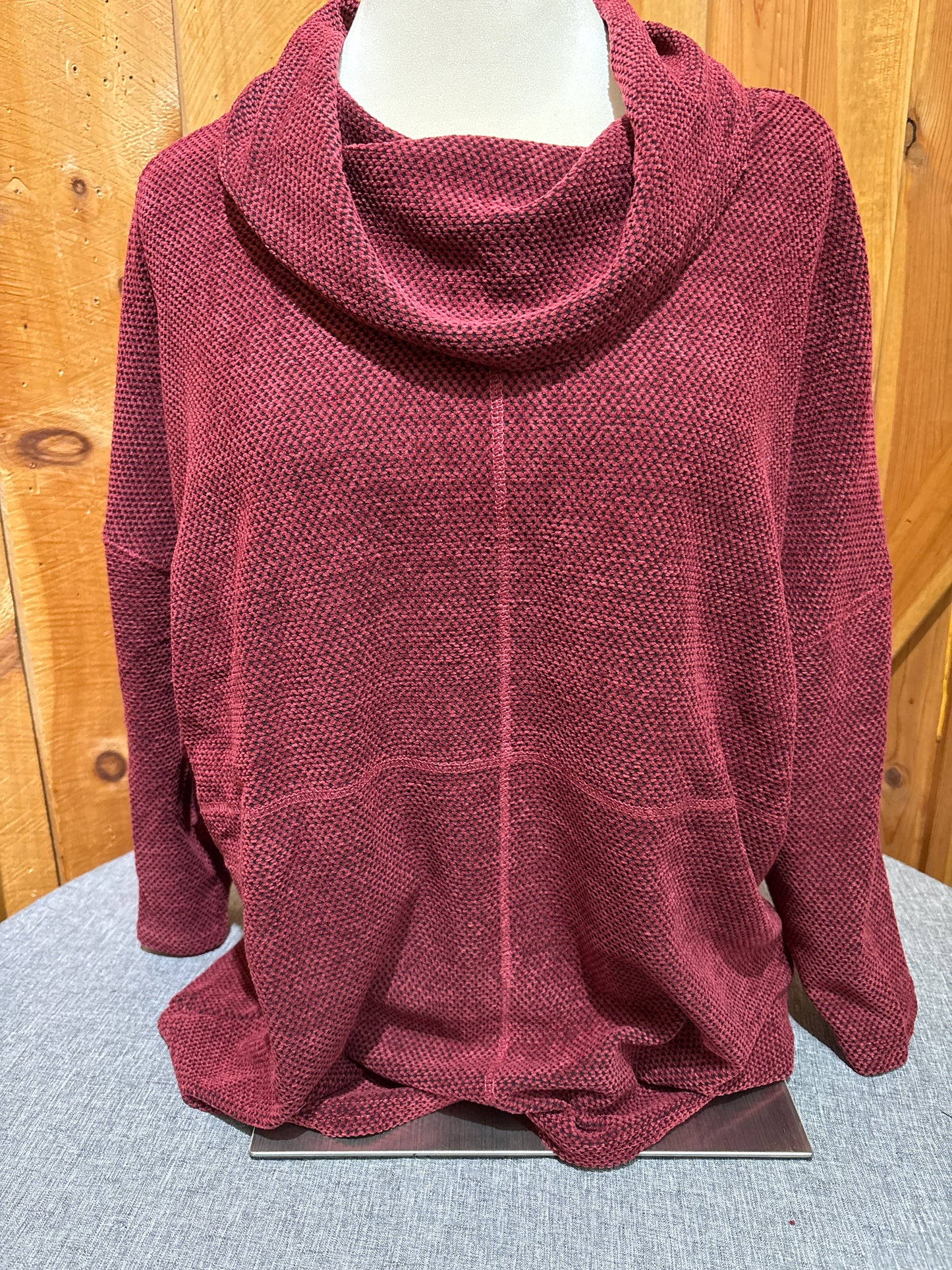 Creation Burgundy Cowl Neck Top