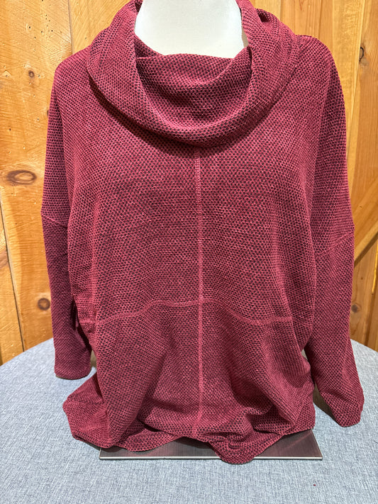 Creation Burgundy Cowl Neck Top