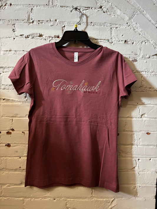 Tomahawk Up North Leaves Ladies T-Shirt
