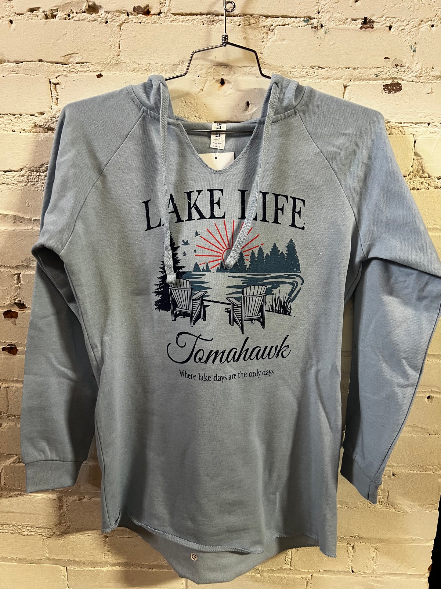 Lake Life Tomahawk Ladies Beach Fleece Pullover Hoodie