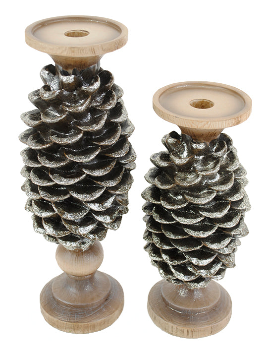 Pinecone Pillar/Taper Holders