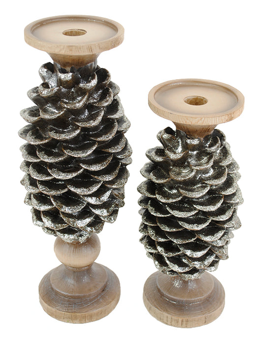 Pinecone Pillar/Taper Holders