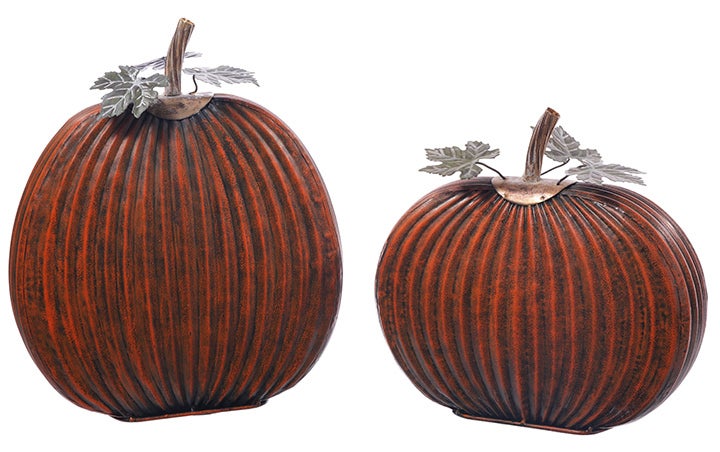 Metal Ribbed Pumpkin