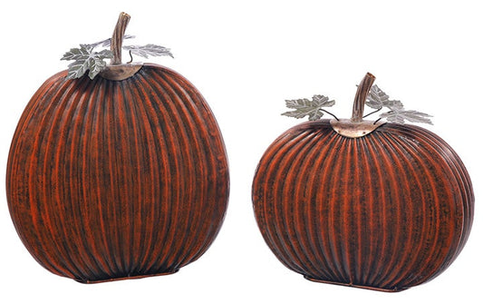 Metal Ribbed Pumpkin