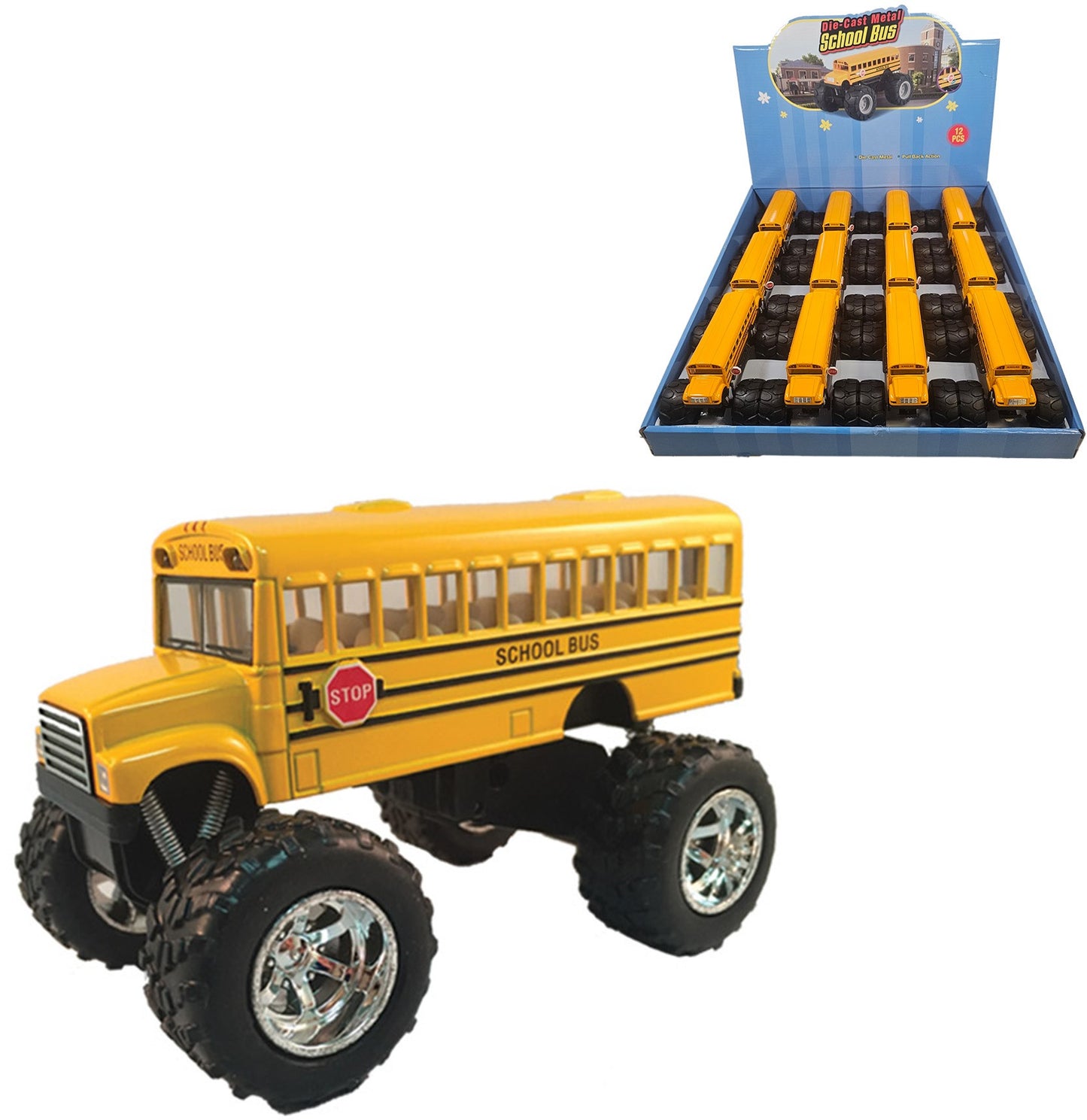 School Bus With Monster Wheels