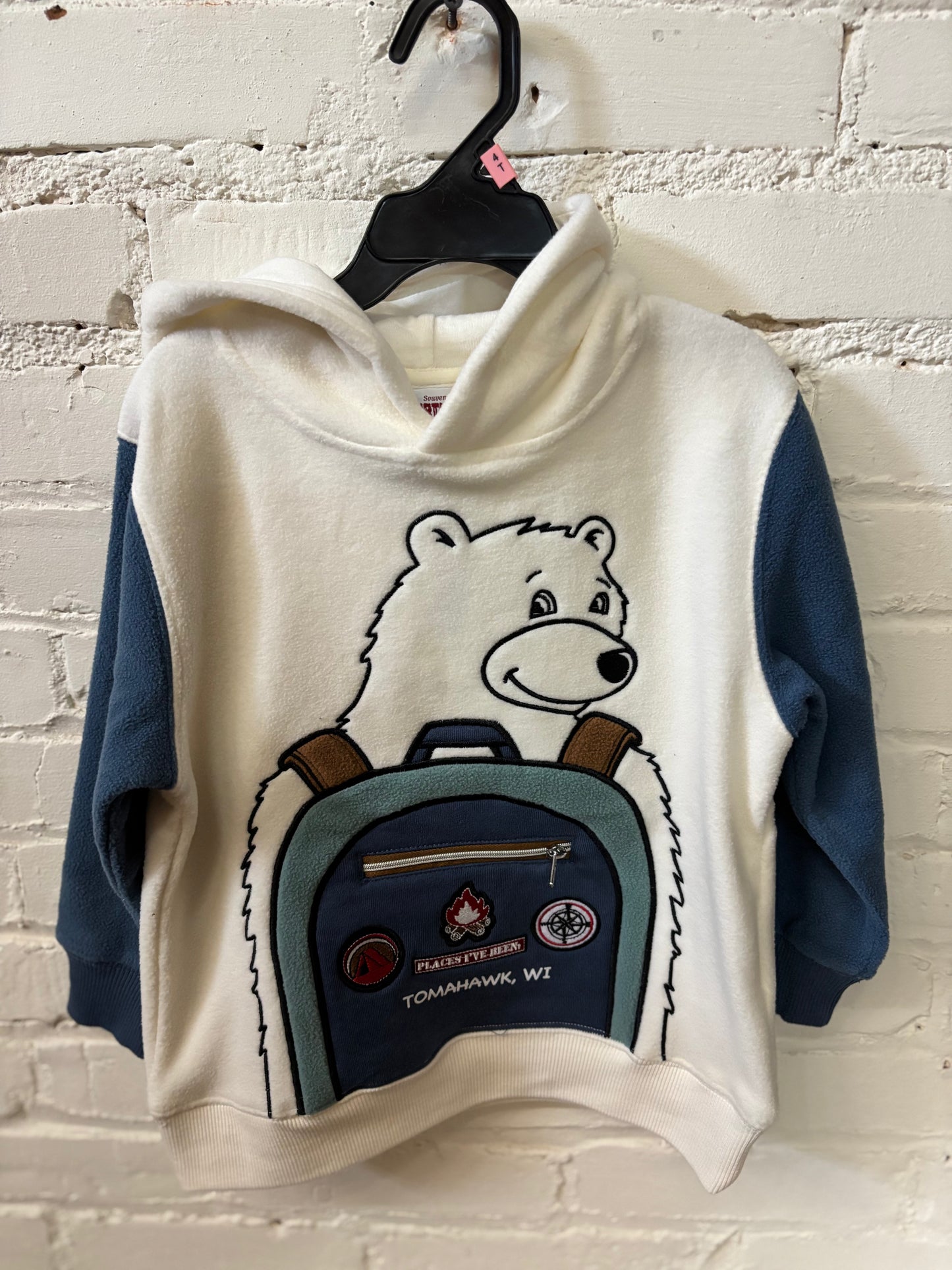 Kid's Polar Bear Backpack Hoody