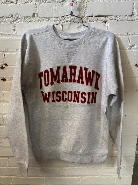 Tomahawk Wisconsin Embroided Puff Crewneck