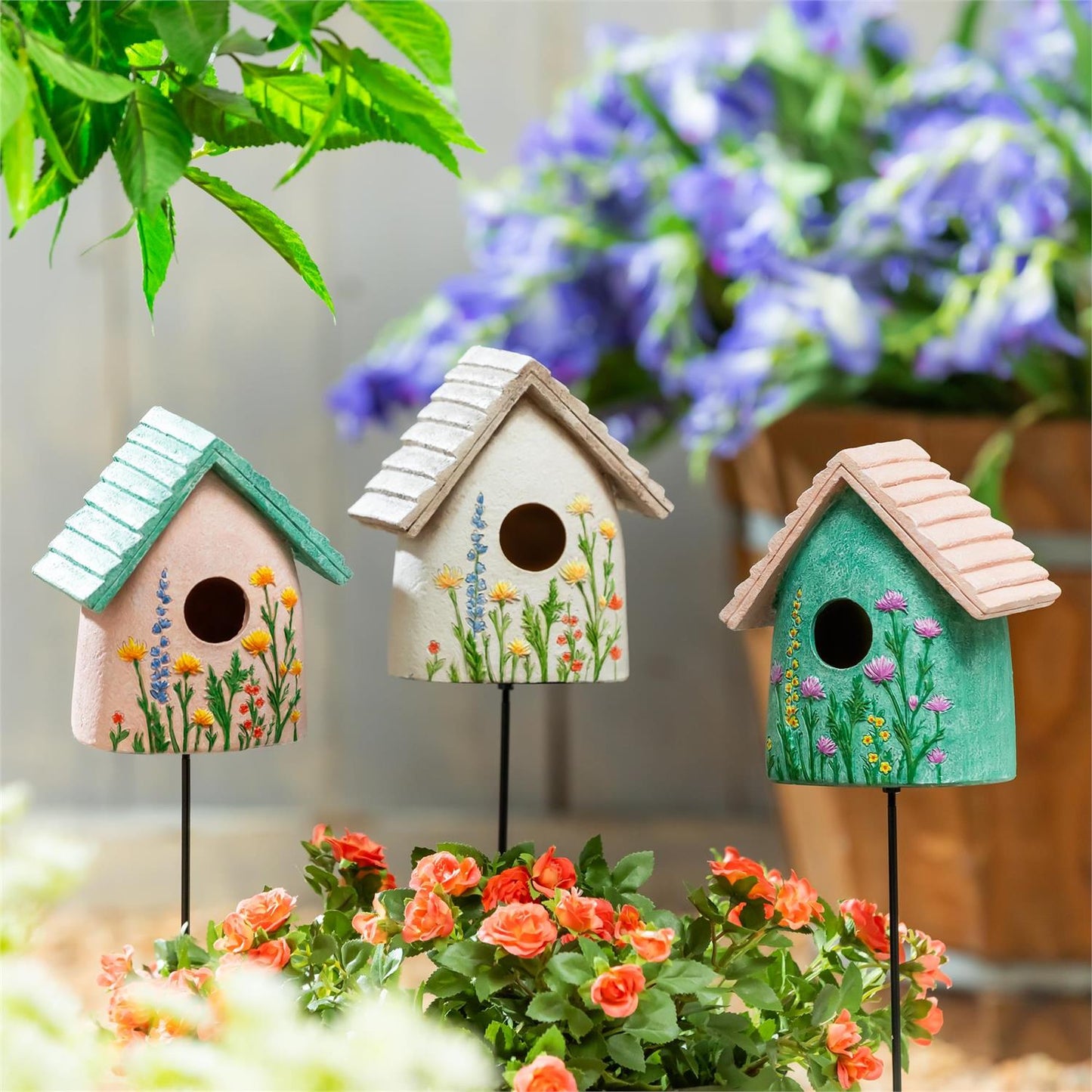 Bird House Garden Stake