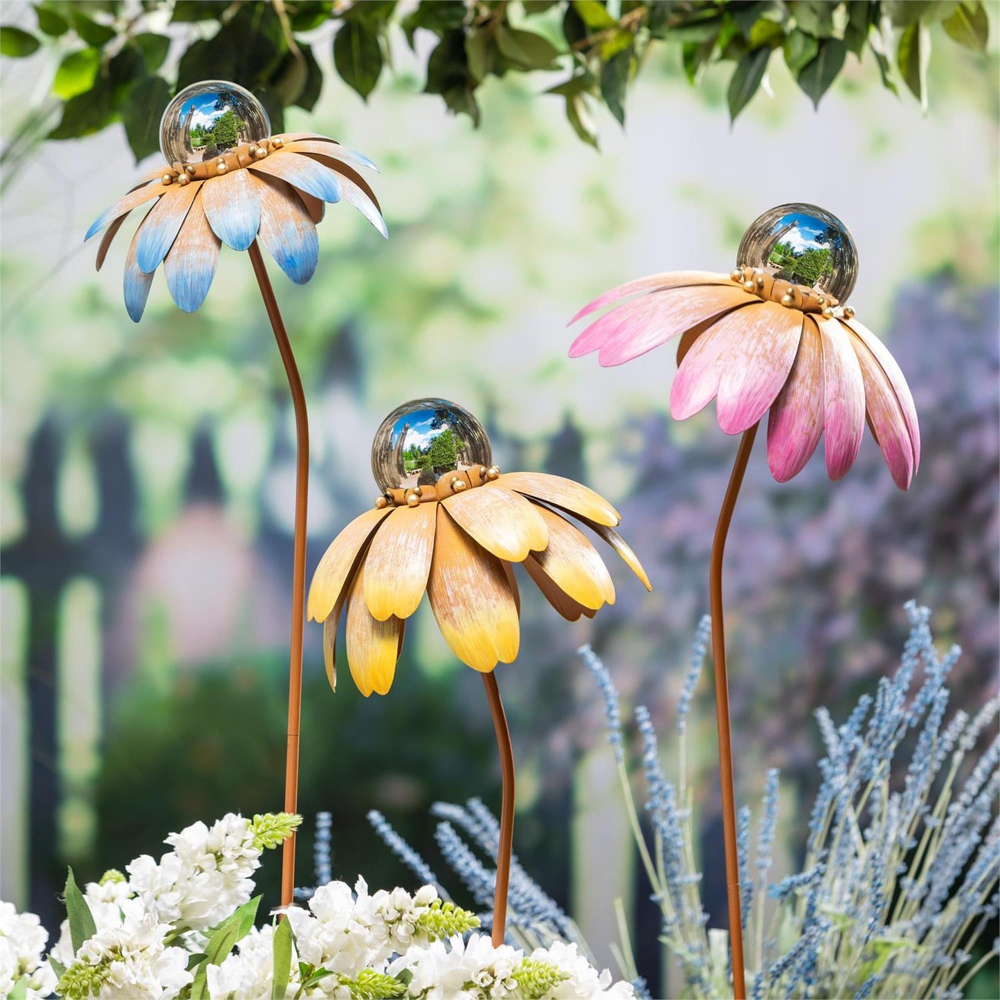 Metal Floral Garden Stake