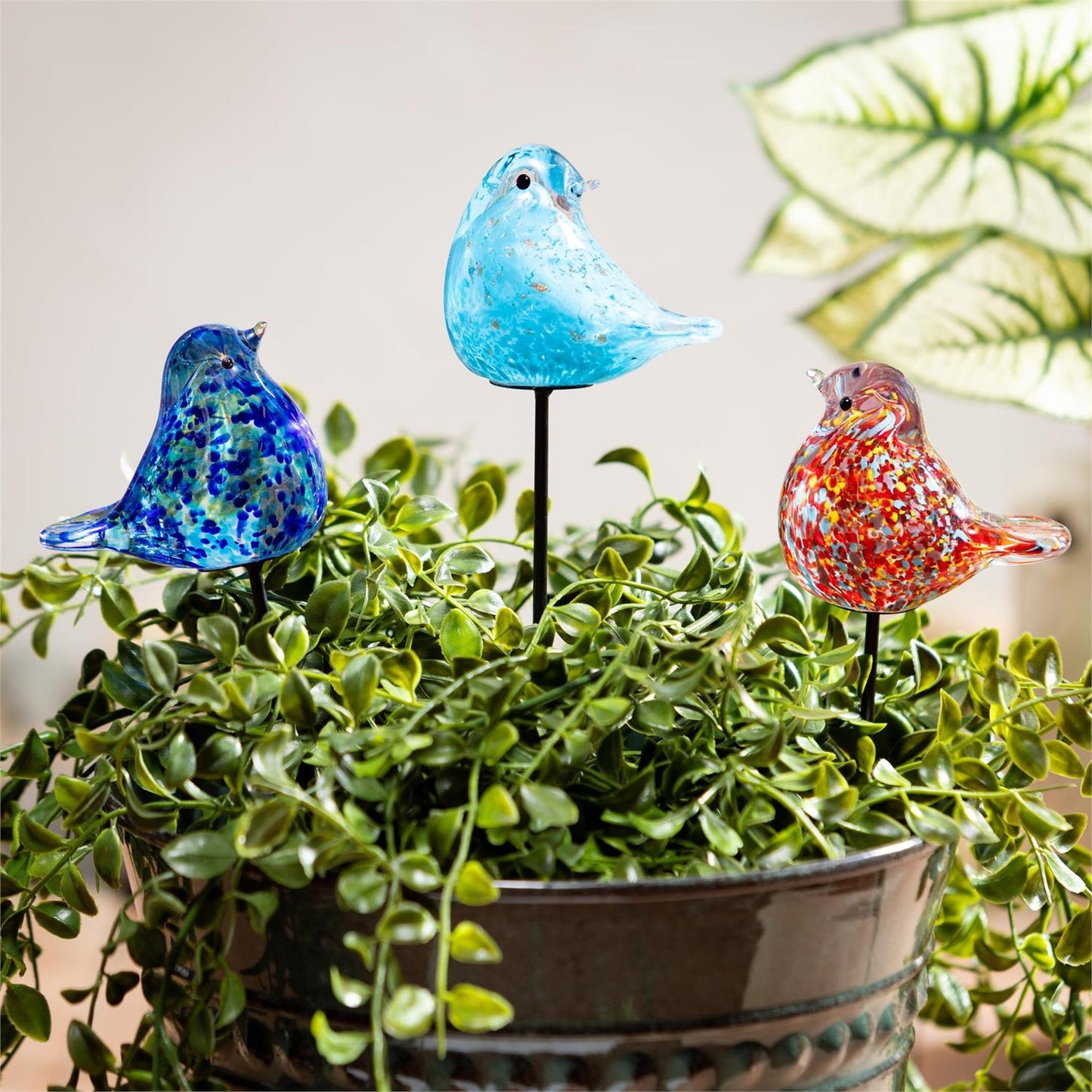 Glass Bird Plant Pick