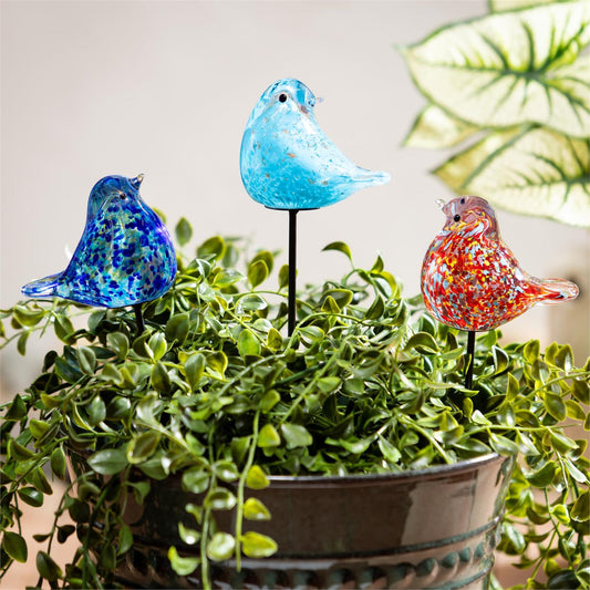 Glass Bird Plant Pick