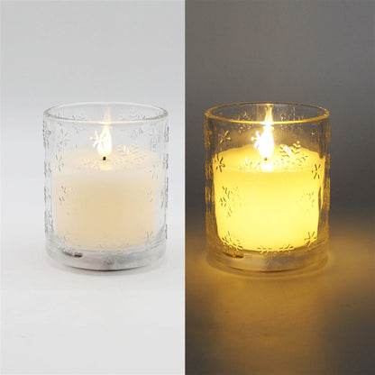 Snowflake Glass Candle
