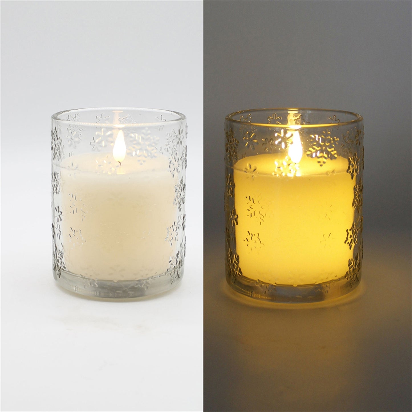 Snowflake Glass Candle