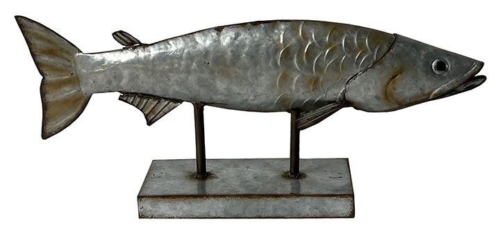 Galvanized Fish on Stand