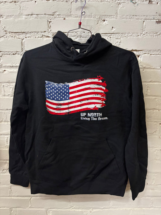 Snowmobile American Flag Hoodie