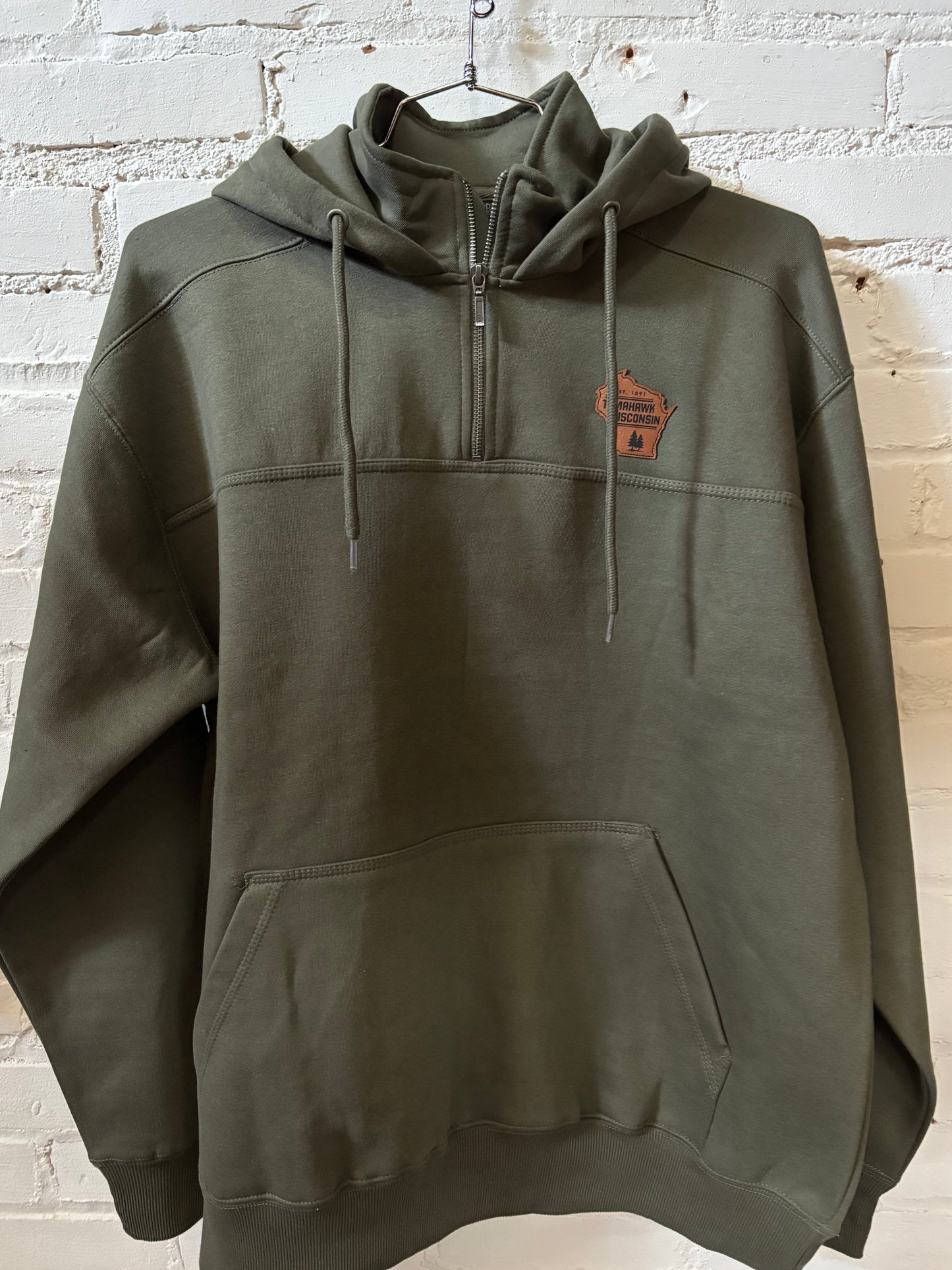 Tomahawk Leather Patch Hooded 1/4 Zip