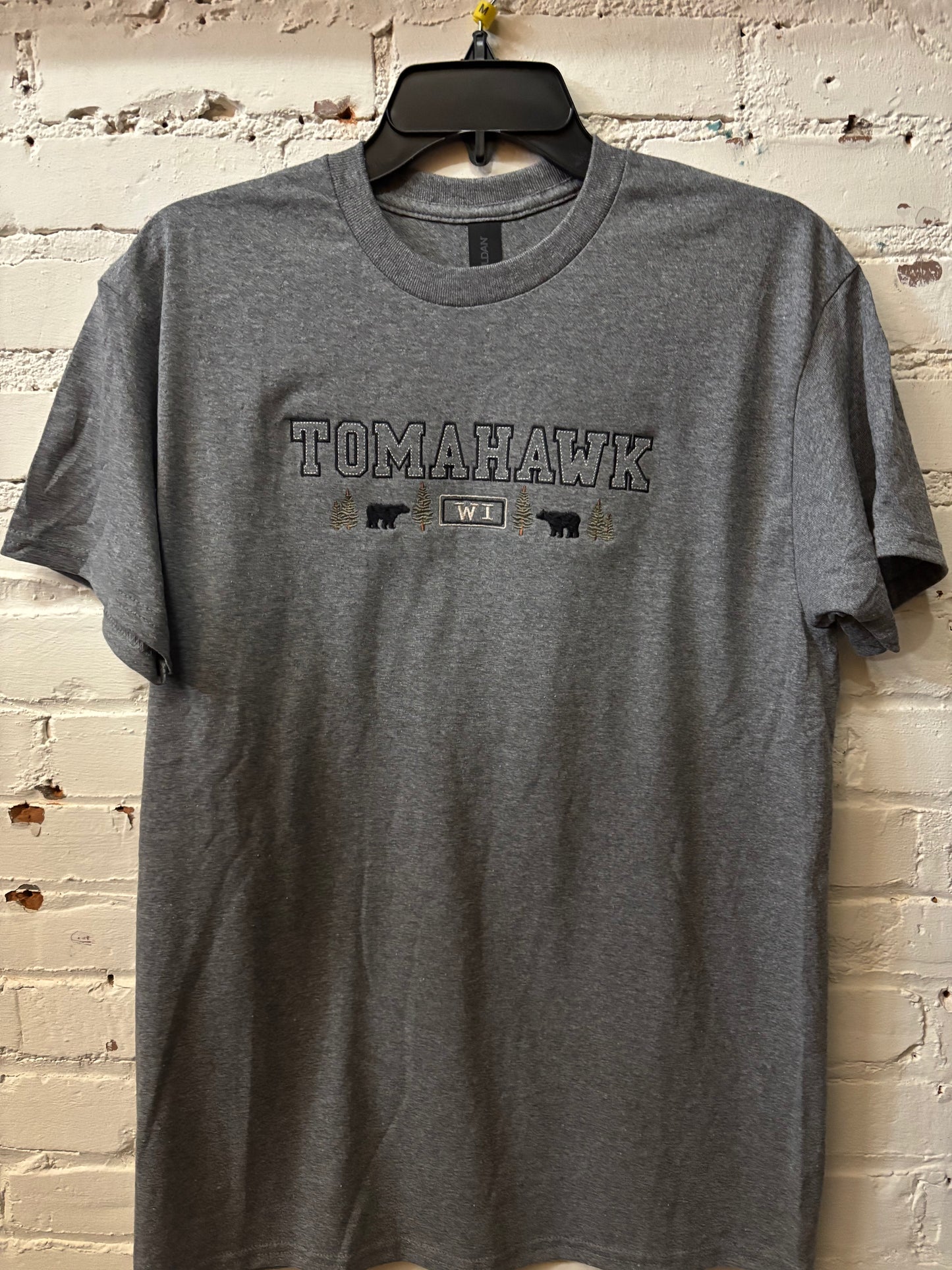 Tomahawk Embroidered Bear With Trees T-Shirt