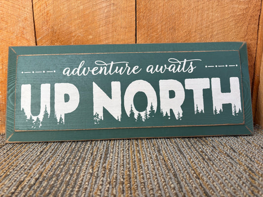 Up North Sign Tree Silhouettes