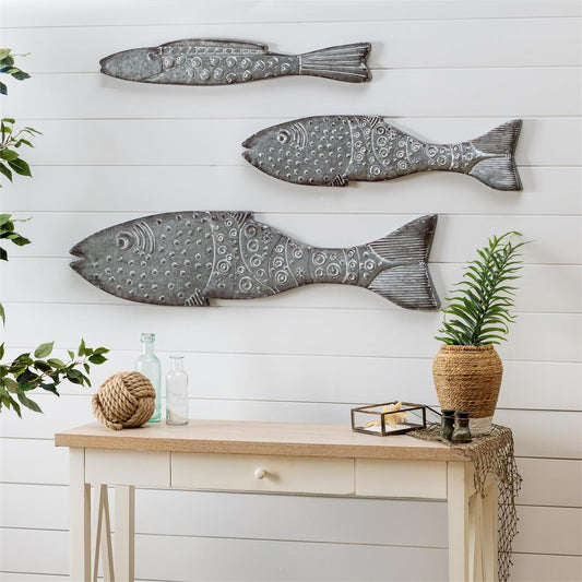 Galvanized Metal Fish Wall Art