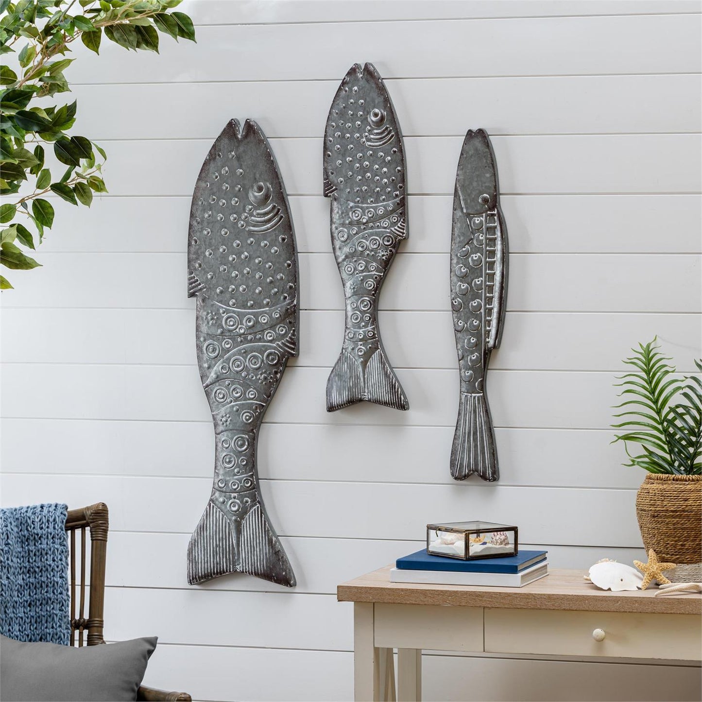 Galvanized Metal Fish Wall Art