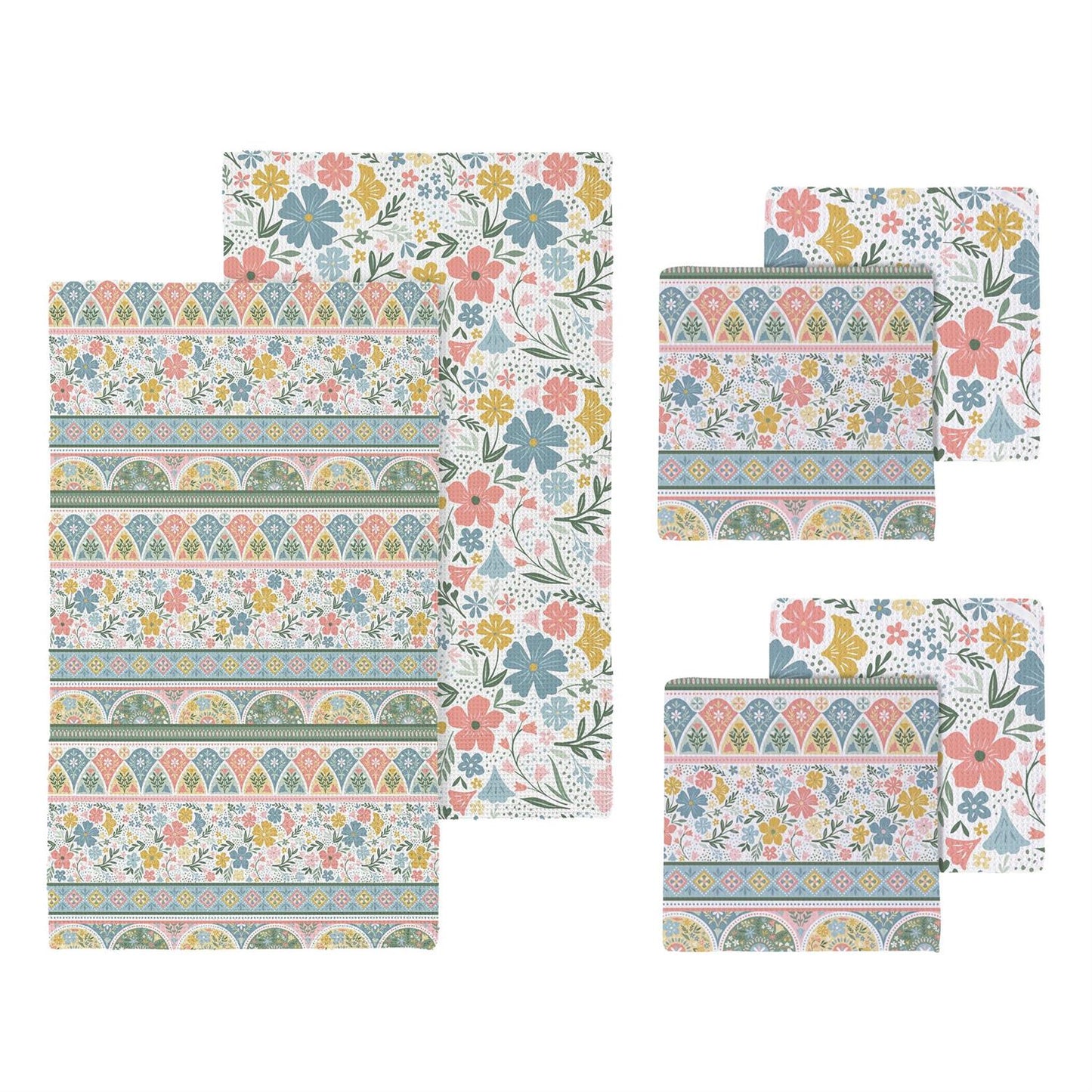 Quick Dry Gift Set - 1 Kitchen Towel and 2 Dish Cloth