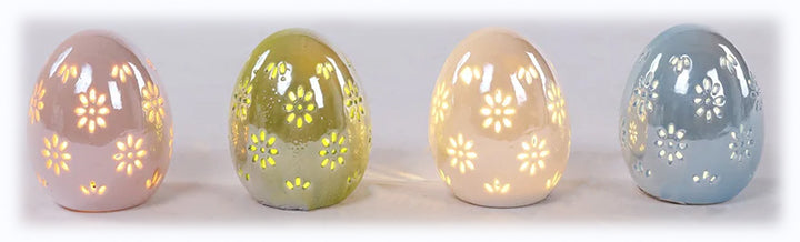 Iridescent Pastel Glowing Egg LED w/Timer