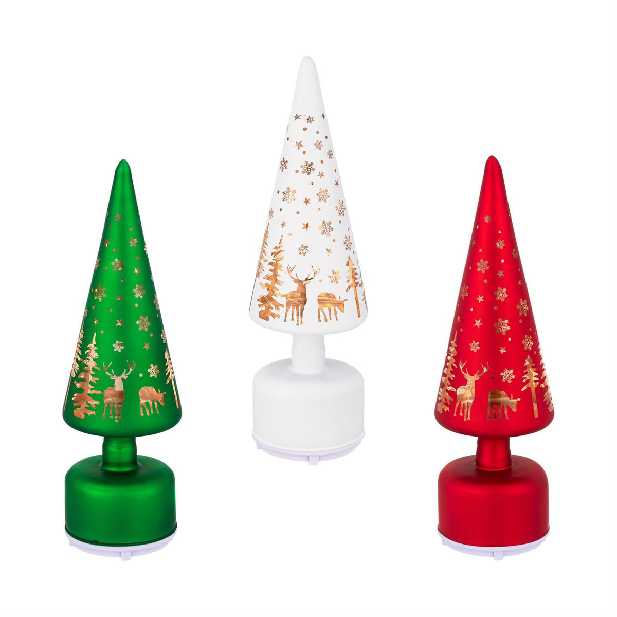 Heartfelt Cheer LED Glass Tree W/ Rotating Base